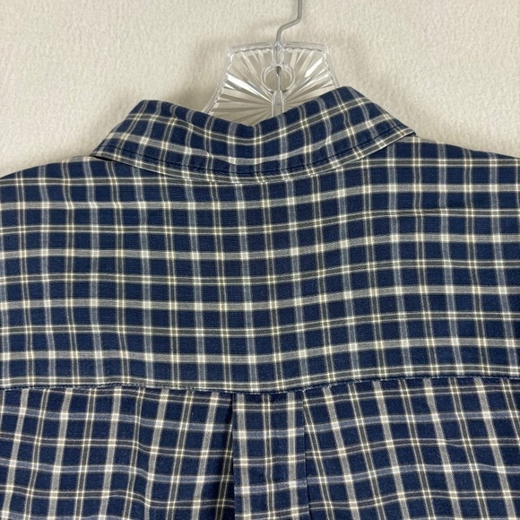 David Taylor Shirt Mens Size Large Blue Check Short Sleeve Collared Button Down - Picture 8 of 12